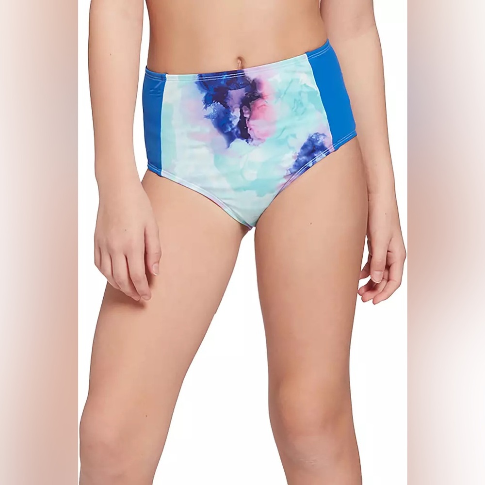 DSG Girls' High Waist Swim Bottoms Inky Overdye Cool size 16 youth